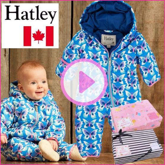 秋冬におすすめ　女の子出産祝い　カナダHatley防寒ベビー服　IcyButterflies