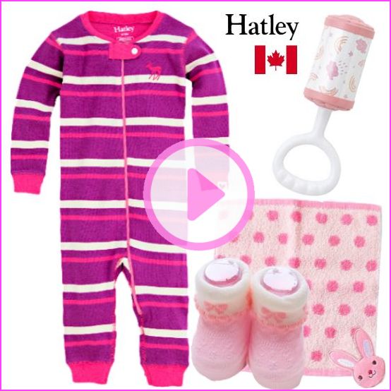 女の子出産祝い　北欧カナダ ハットレイベビー服とベビー用品セット