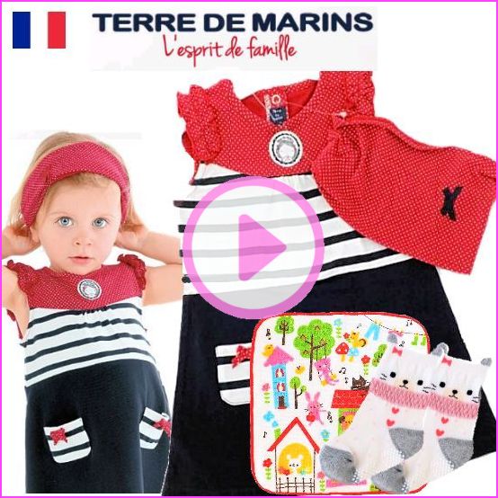 女の子出産祝い　フランス製Terre de marinsワンピースセット