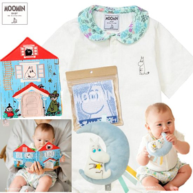Moomin baby ムーミン男の子出産祝い　わくわく布瀬絵本とベビー服ギフトセット