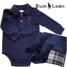 RALPH LAUREN　ラルフローレン男の子出産祝い　長袖ロンパースギフトセット