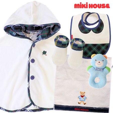mikihouse ミキハウス男の子出産祝い　ベビーポンチョとベビー用品セット