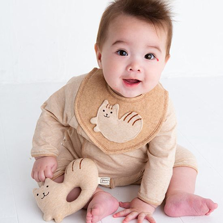 pompkins baby 出産祝い 日本製オーガニックコットン　シマリスベビー服